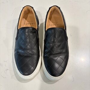 Greats Wooster Black Quilted Leather Slip-Ons Size 9/39